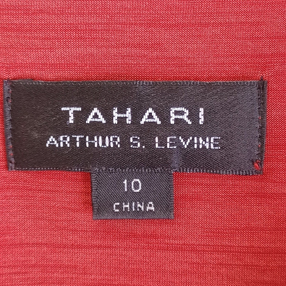 Tahari Arthur S Levine Orange Ruched Sheath Dress 3/4 Sleeve Sz 10 Bsns Cocktail - Picture 2 of 8
